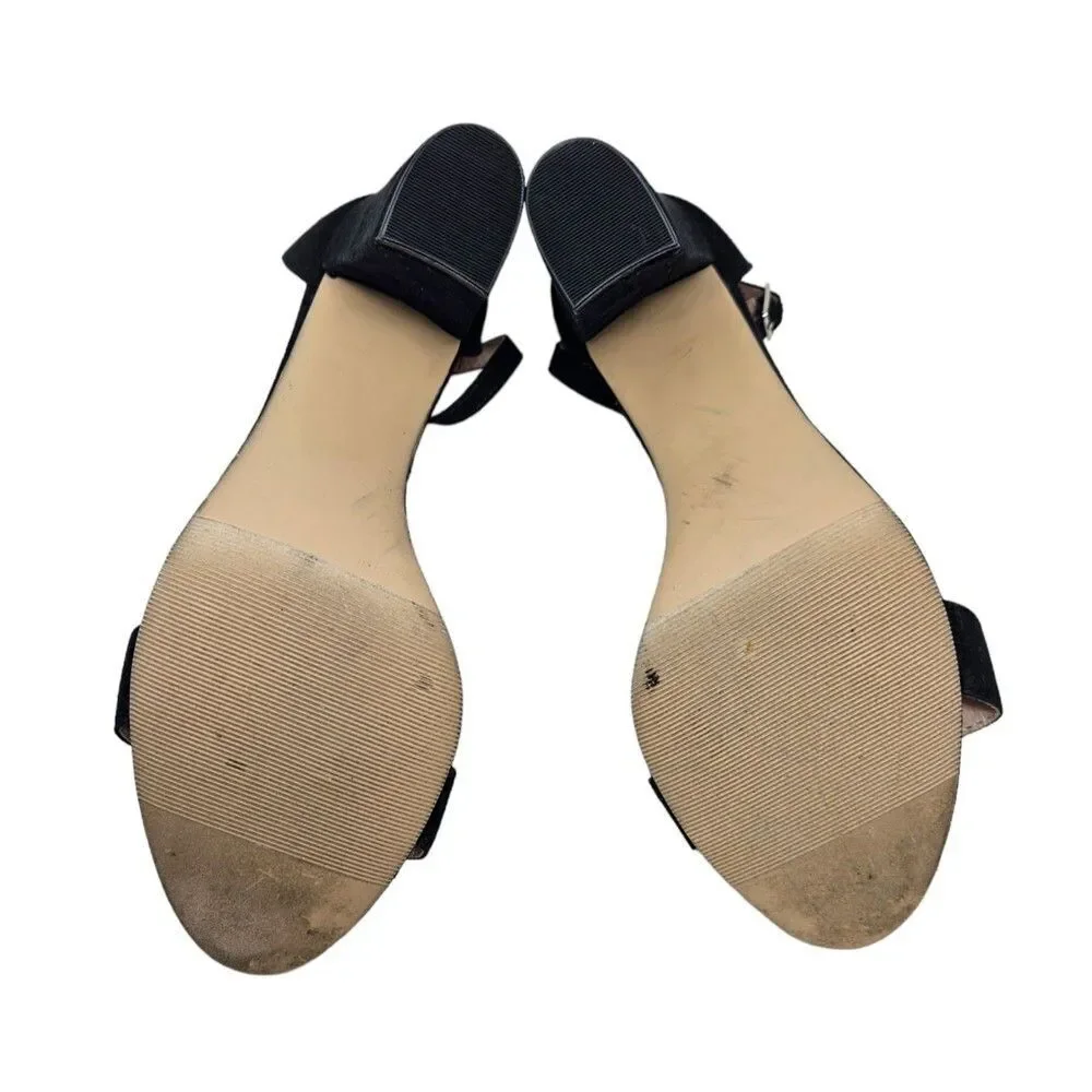 MADDEN GIRL Beella Black Heeled Sandal Open Toe Ankle Strap Size 8 Velvet
